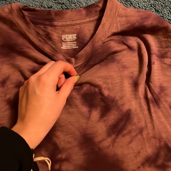 PINK Tie Dye Long Sleeve Crop - Picture 3 of 5